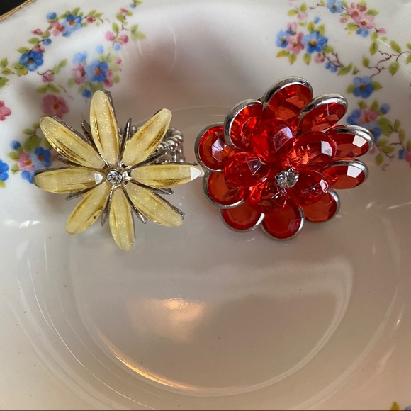 Flower ring pair - Picture 2 of 6